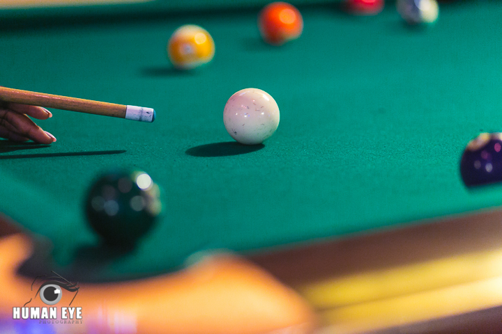 pool hall engagement session